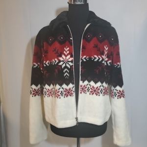 Vtg B.C Clothing fleece winter teddy jacket w snow flake
